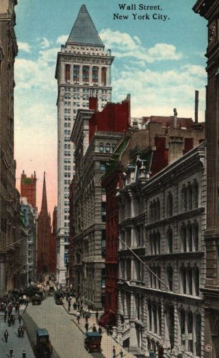 York City,  Ny,  Wall Street,  Antique Vintage Postcard G1338