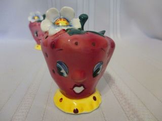 Anthropomorphic PY Coronet Hand Painted Strawberry Head Salt & Pepper Shakers 5