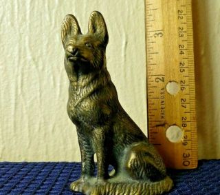 Vintage Brass German Shepard Dog Figurine Paper Weight Collectible