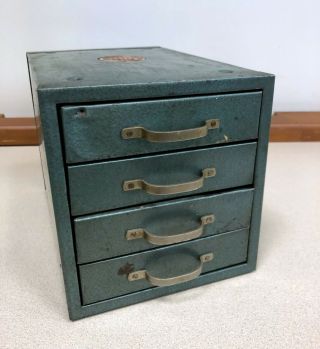 Vintage Wards Master Quality 4 Drawer Metal Tool Box Parts Organizer