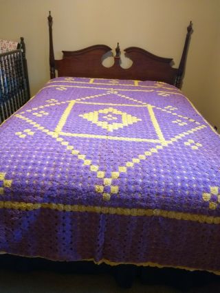 Antique Yo Yo Coverlet 92 X 94,  Constructed From Organza.