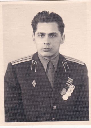 1950s Handsome Young Man Ww2 Officer W Awards Military Army Russian Soviet Photo