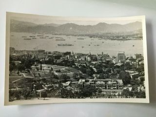 China,  Hong Kong,  View Of Harbor From The Peak Rppc Postcard