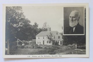 Real Photo Postcard Rppc - Whittier And The Birthplace,  Haverhill,  Ma