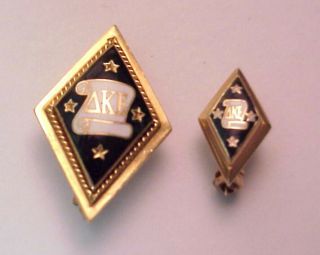 Delta Kappa Epsilon Fraternity Pins,  1933 Large And Undated Miniture