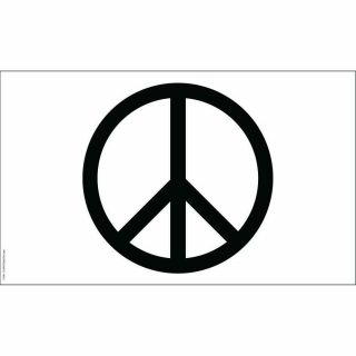 Peace Sign Flag With Grommets Black & White 3ft X 5ft