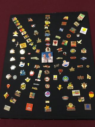 100 Rare Walmart Lapel Pins And A Button With Sam And Bud Walton