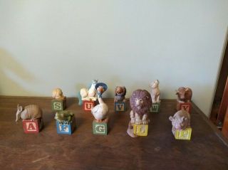 10 Tim Wolfe Animal Alphabet Letter Block By Cairn Studios Figurines