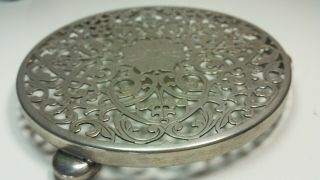 Pair Antique Art Noveau Manco Plate England Trivits Hot Plates Silverplate