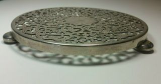 Pair antique Art Noveau Manco Plate England Trivits Hot plates Silverplate 3