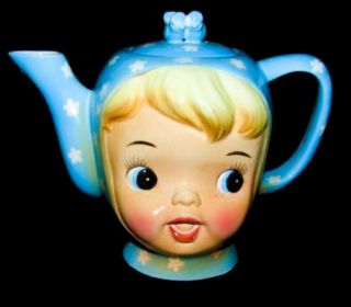 Vintage Blue Miss Cutie Pie Teapot