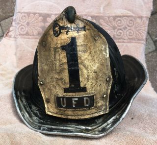 Cairns Vintage Metal Fire Helmet With Shield With Prayer Card