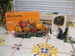 Department 56 Snow Village Halloween Haunted Rails Jack And His Lanterns Car & F