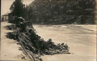 Rppc Charles F.  Lummis Los Angeles,  Ca Arroyo Seco Flood,  Highland Park - 1912