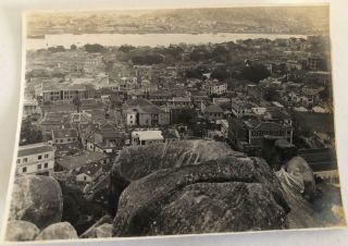 1934 Armoy China Photo Aerial View Of The City And Water Inlet
