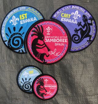 24th World Scout Jamboree 2019 Usa Bsa Spain Ist Cmt Staff Patch Set And Small