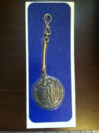 Vintage First Man On The Moon Token Key Chain Brass Neil Armstong