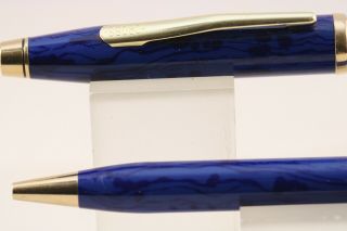 Cross Century Ii No.  4122 Blue Marble Lacquered Ballpoint Pen Gt