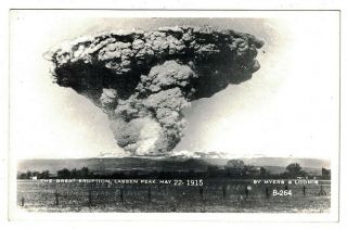Vintage 1940 - 1950 Rppc Real Photo Great Eruption Of Lassen Peak May 22,  1915