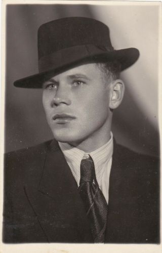 1940s Handsome Young Stylish Man In Hat Guy Fashion Russian Soviet Photo Gay Int
