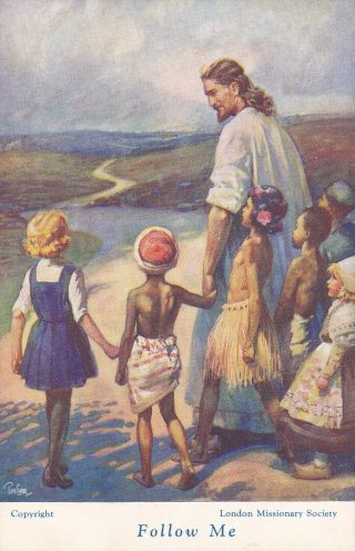 As: " Follow Me ",  Jesus Christ Walking With Children,  00 - 10s