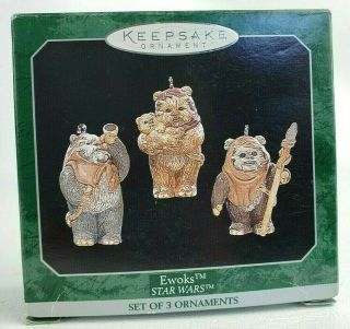 Hallmark Keepsake Mini Ornament Star Wars Ewoks Set Of 3 Miniature Ornament 1998