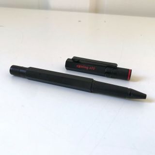 Rotring 600 Old Style Rollerball Black Pen W/ Cap Made In Germany Hexagonal