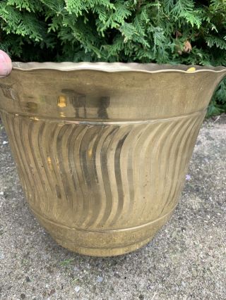 Large Vintage Brass Copper Flower Floor Planter Pot Tub