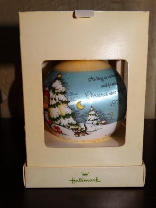 Hallmark Joan Anglund Love And Friends Christmas Never Ends Ball Ornament 1978