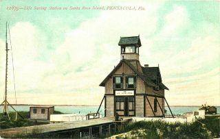 Life Saving Station,  Santa Rosa Island,  Pensacola,  Florida,  Vintage Postcard