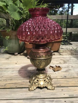 “the Victor” Miller Victorian Brass Oil Lamp