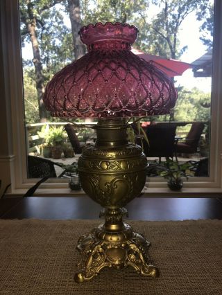 “The Victor” Miller Victorian Brass Oil Lamp 2