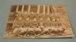 1910 Penn State University Football Team Rppc Real Photo Postcard Vintage Sports