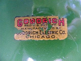 Vintage Goodrich Electric Co.  Green Porcelain Enamel 14 