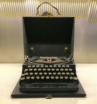 Vintage 1930s Black Remie Scout Model Portable Typewriter Unrestored