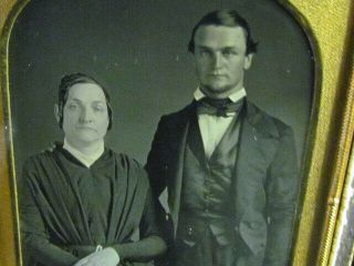 Victorian Woman & Young Man 1/4 Plate Daguerreotype Photograph