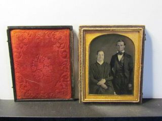victorian woman & young man 1/4 plate daguerreotype photograph 8