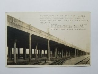 Rare Pre 1912 O&w G.  N.  Railways Viaduct Seattle Washington Photo Postcard Nr