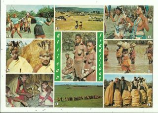 Postcard - Multiview Of African Traditions - Africa