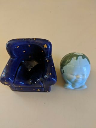 Earth Sitting in a Chair Salt and Pepper Shaker Set 2