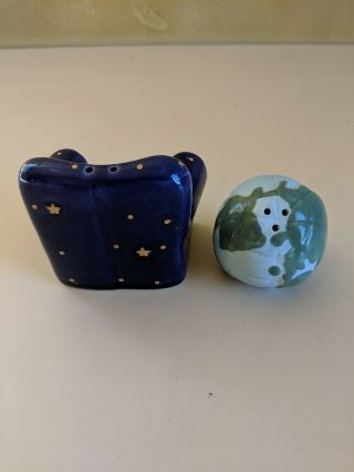 Earth Sitting in a Chair Salt and Pepper Shaker Set 3