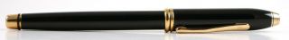 Vintage Cross Townsend Style Black Lacquer Fountain Pen Fp 14k 585 Gold Nib