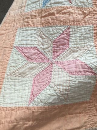 Vintage Quilt Peach Border Star Design Pattern 4