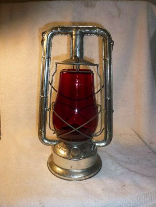 Antique Dietz Monarch Lantern Red Globe Kerosene Lantern