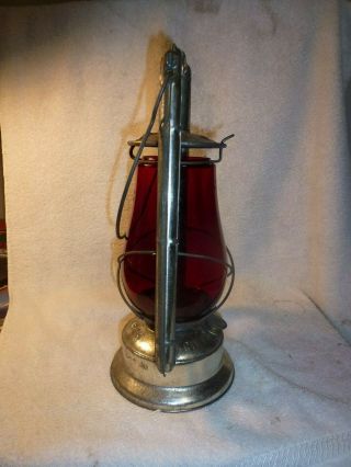 Antique DIETZ MONARCH Lantern Red Globe Kerosene Lantern 4