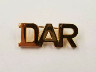 Dar Daughters Of The Americsn Revolution Initials Letters Gold Colored Pin
