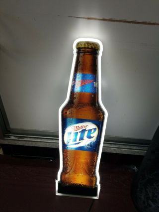 15×5 Miller Lite Bottle Logo Beer Bar Neon Sign Light
