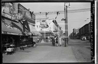 1937 Coca Cola Sign Grand St @ Lorimer St Brooklyn Nyc Old Photo Negative T132