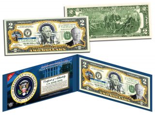 Herbert Hoover 31st U.  S.  President Colorized $2 Bill Us Legal Tender