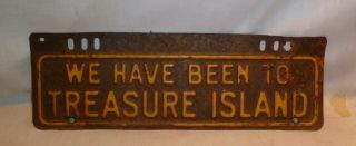 Vtg Treasure Island License Plate Topper - California State Fair